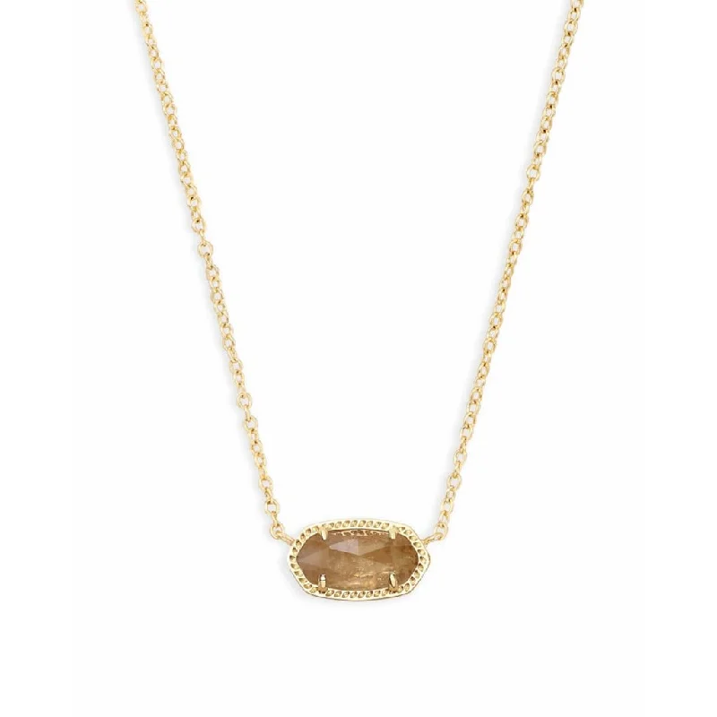 Women's DNA necklaces-Kendra Scott : Elisa Gold Pendant Necklace in Citrine