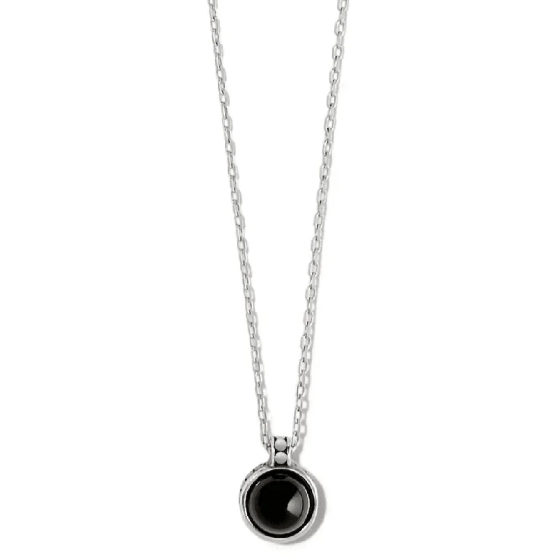 Women's gold-plated necklaces-Brighton : Pebble Dot Onyx Short Necklace