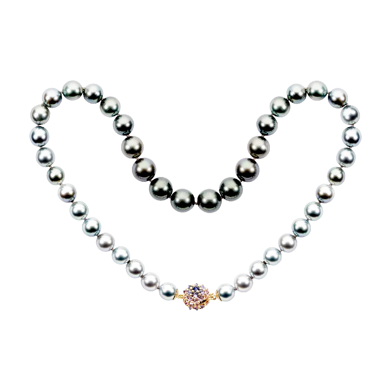 Women's photo necklaces-Medium Purple Sputnik Pearl Necklace - 11295