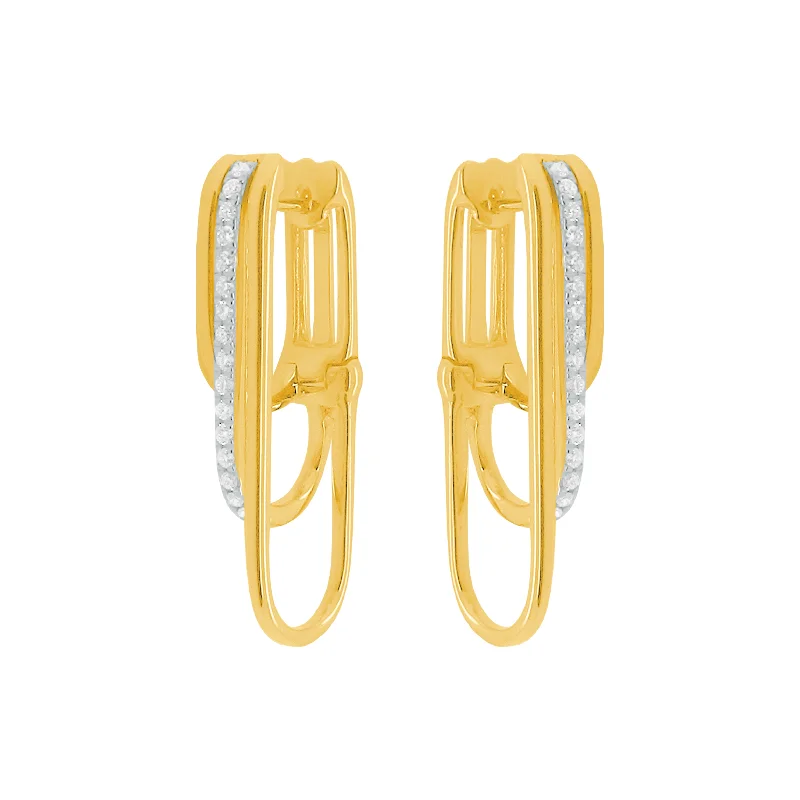 Women's pet memorial earrings-14K GOLD DIAMOND ALIX EARRINGS