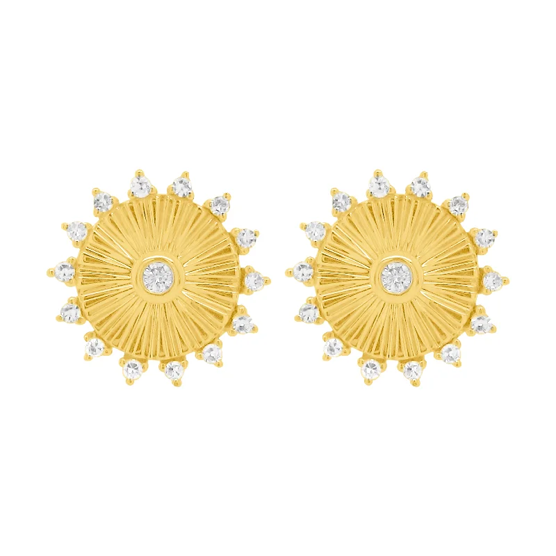 Designer women's earrings-14K GOLD DIAMOND SIERRA STUDS