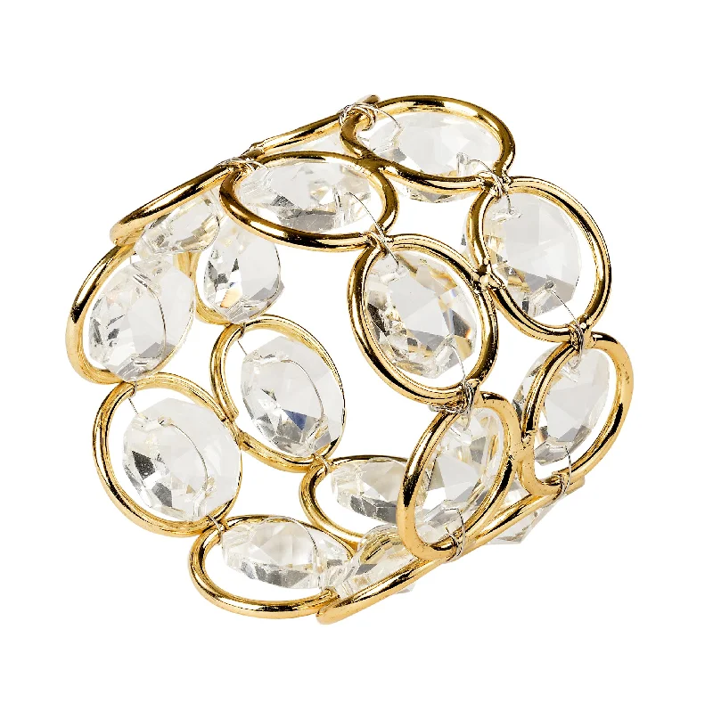 Women's sustainable rings-Crystal Napkin Ring - Gold