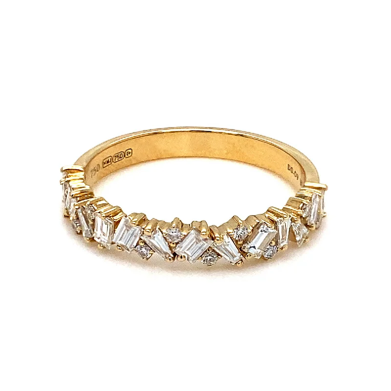 Women's spiritual rings-18K Yellow Gold 0.56ct Diamond Fancy Ring