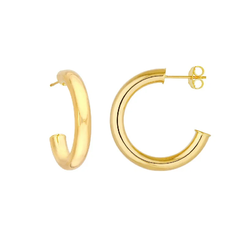 Luxury women's earrings-14K GOLD 4MM .75" HOOPS