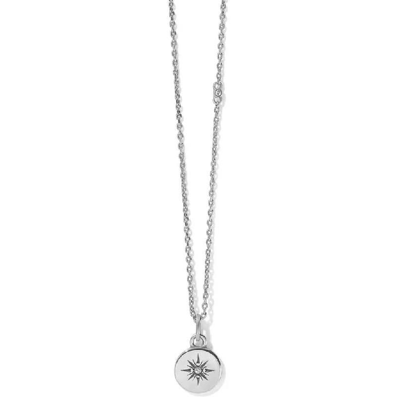 Women's chain necklaces-Brighton : Voyage Mini Compass Necklace in Silver