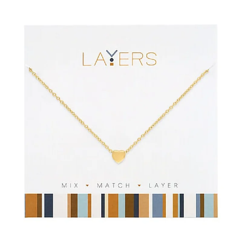 Women's couple necklaces-Center Court : Gold Heart Layers Necklace