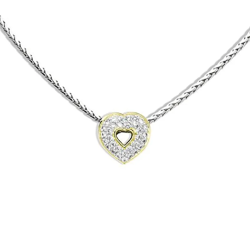 Women's mother-daughter necklaces-John Medeiros : Heart Collection Pavé Pendant with Chain