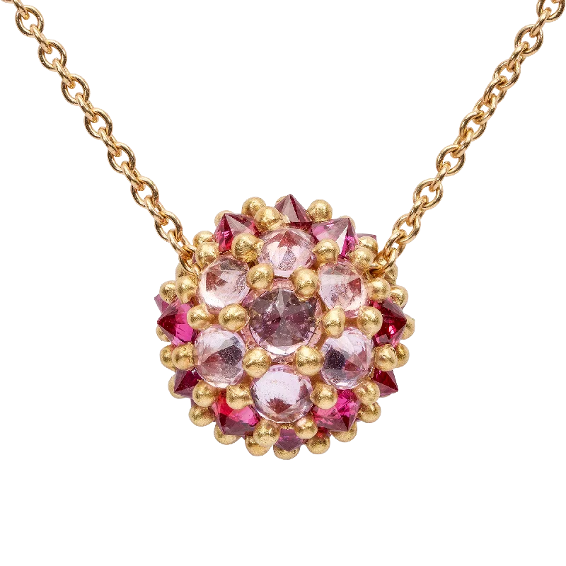 Women's luxury brand necklaces-Pink Sputnik Necklace - 9294