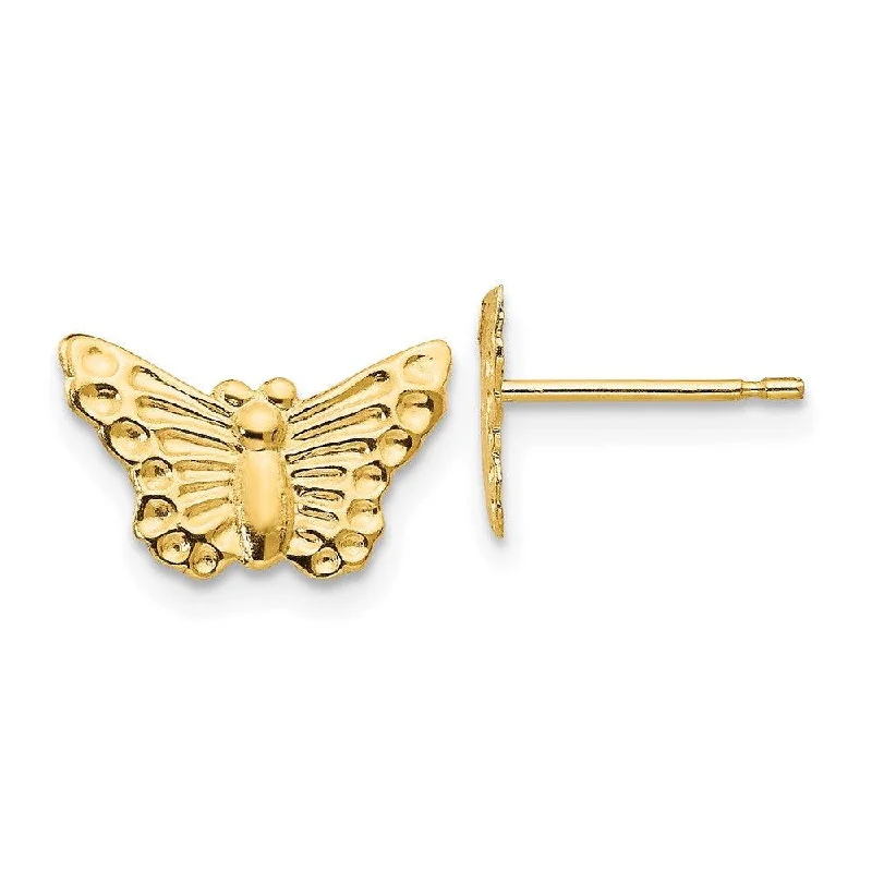 Women's cross earrings-Madi K Kid's 14k  Butterfly Post Earrings