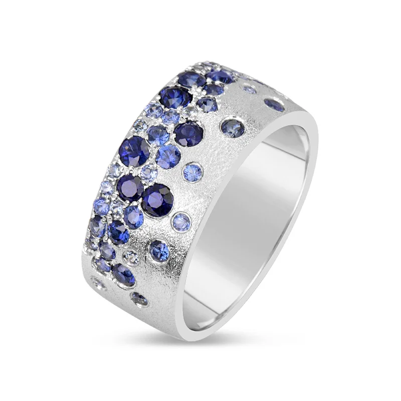 Modern women's rings-Blue Confetti Ring