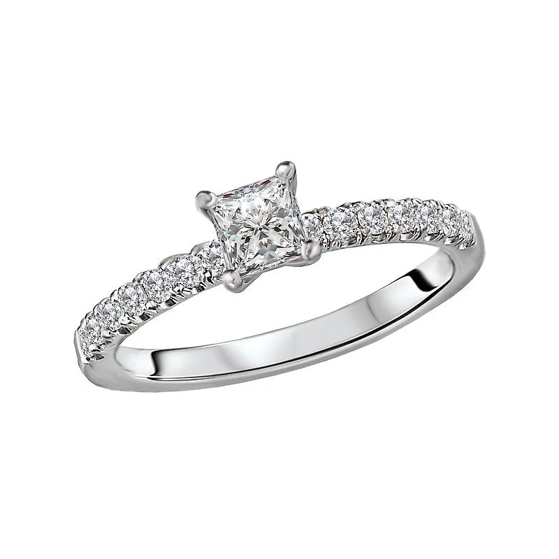 Handmade women's rings-Diamond Semi Mount Ring