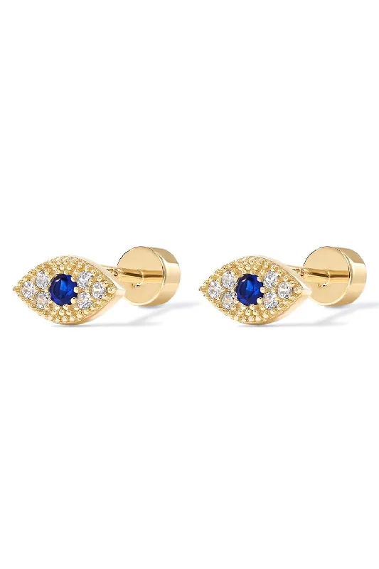 Vintage women's rings-Blue Cubic Zirconia Eye Earring