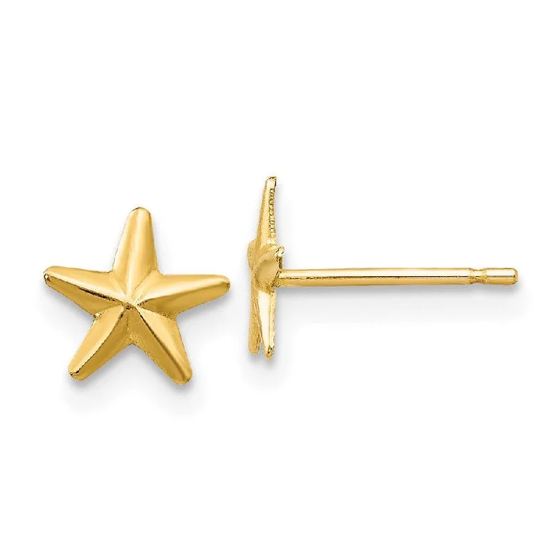 Women's graduation earrings-Madi K Kid's 14k  Star Post Earrings