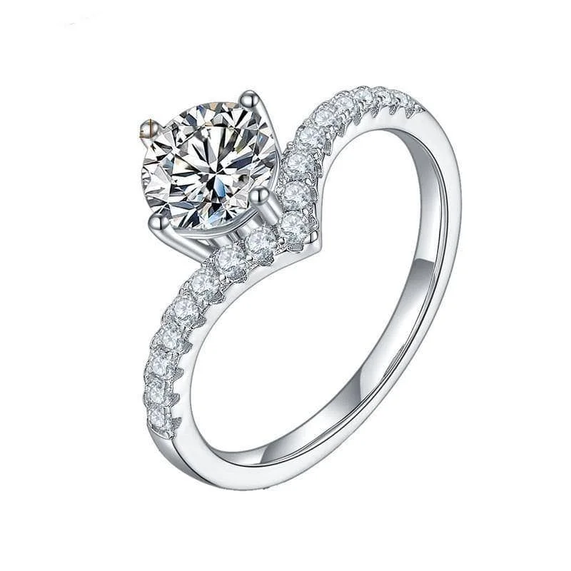 Women's graduation rings-Nouveau 1.0Ct VVS1 Diamond Wedding Ring