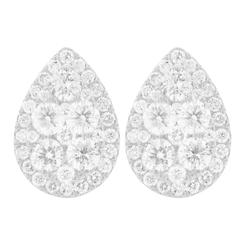 Women's bohemian earrings-14K GOLD DIAMOND MEDIUM PALOMA PEAR STUDS