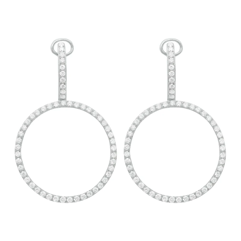 Women's celestial earrings-14K GOLD DIAMOND NOLA CIRCLE EARRINGS