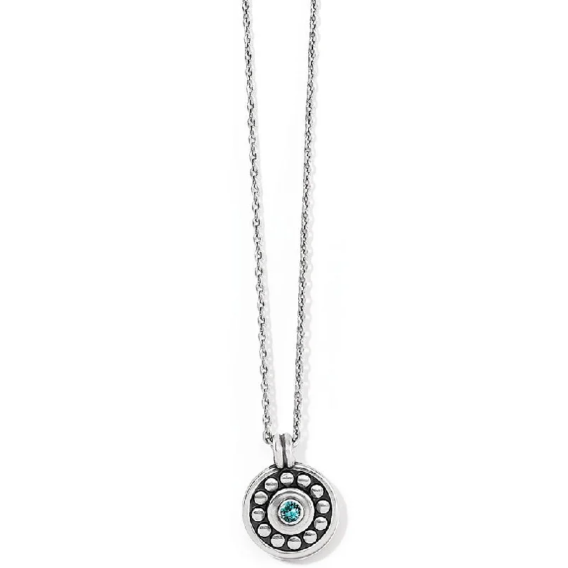 Affordable women's necklaces-Brighton : Pebble Dot Medali Petite Reversible Necklace in Zircon (December)