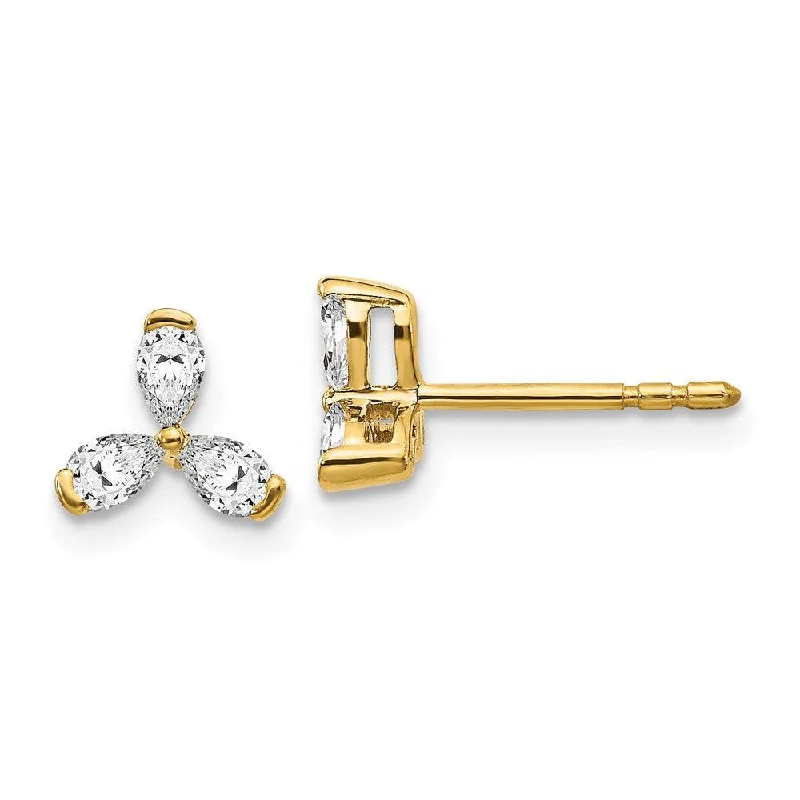 Women's star earrings-14k Diamond Earrings