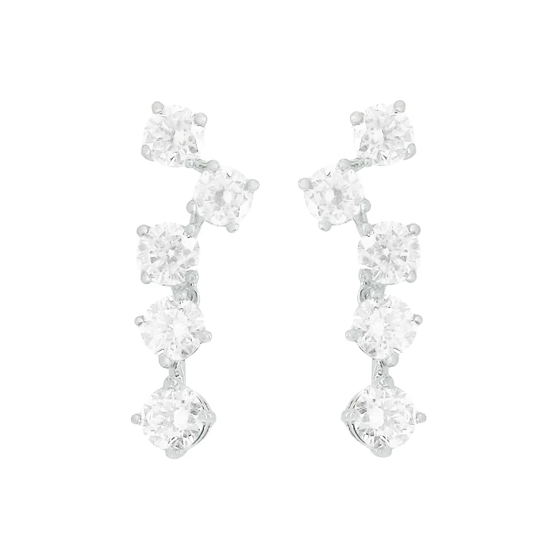 Women's seasonal earrings-14K GOLD DIAMOND JENNY EARRINGS