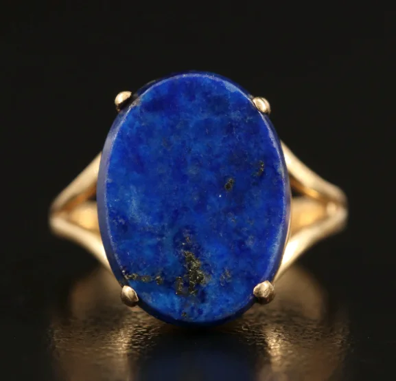 Women's cocktail rings-Estate Collection Ring - 14K Lapis Lazuli Ring