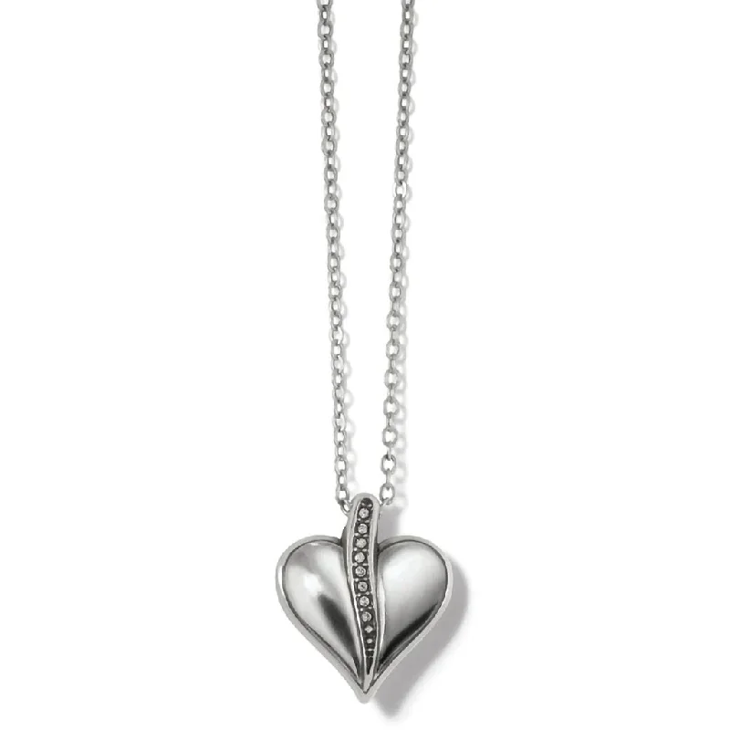 Designer women's necklaces-Brighton : Precious Heart Petite Necklace in Silver