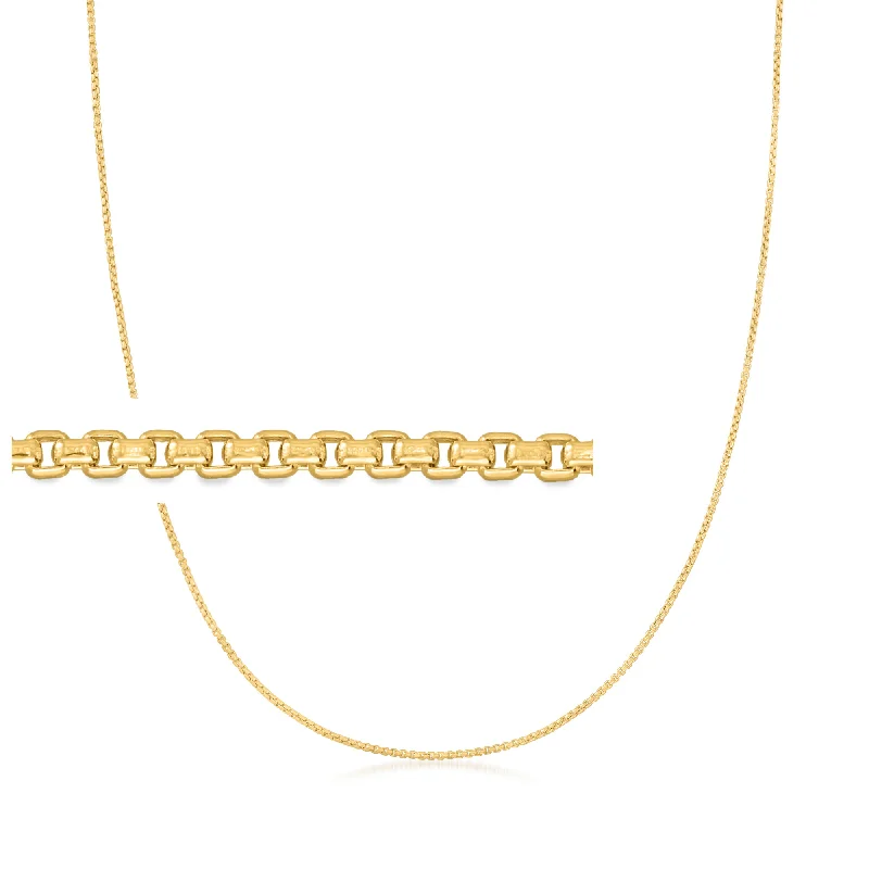 Women's gold-plated necklaces-Ross-Simons 14kt Yellow Gold Round Box Chain Necklace