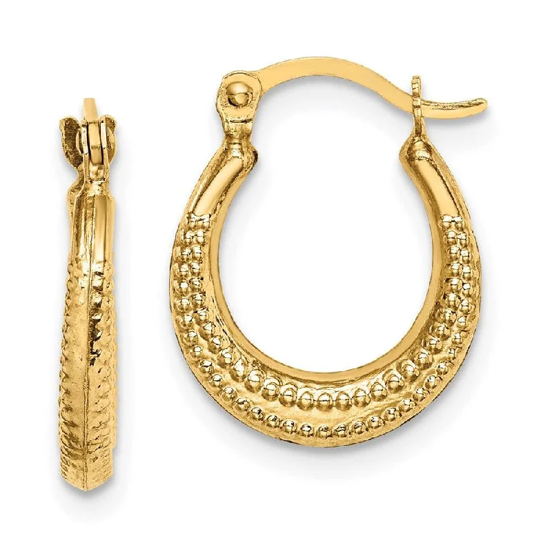 Women's gold earrings-Madi K Kid's 14k  Textured Hoop Earrings