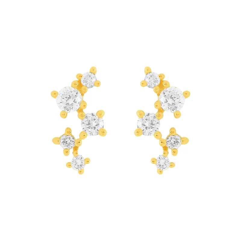 Women's friendship earrings-14K GOLD DIAMOND STEPH STUDS