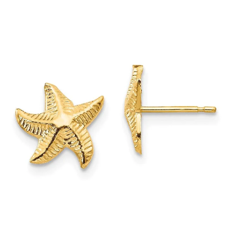 Women's pet memorial earrings-Madi K Kid's 14k  Starfish Post Earrings