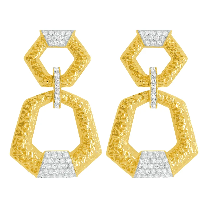 Women's minimalist earrings-14K GOLD DIAMOND DYLAN EARRINGS