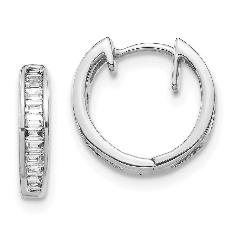 Women's unique earrings-14k White Gold Diamond Earrings