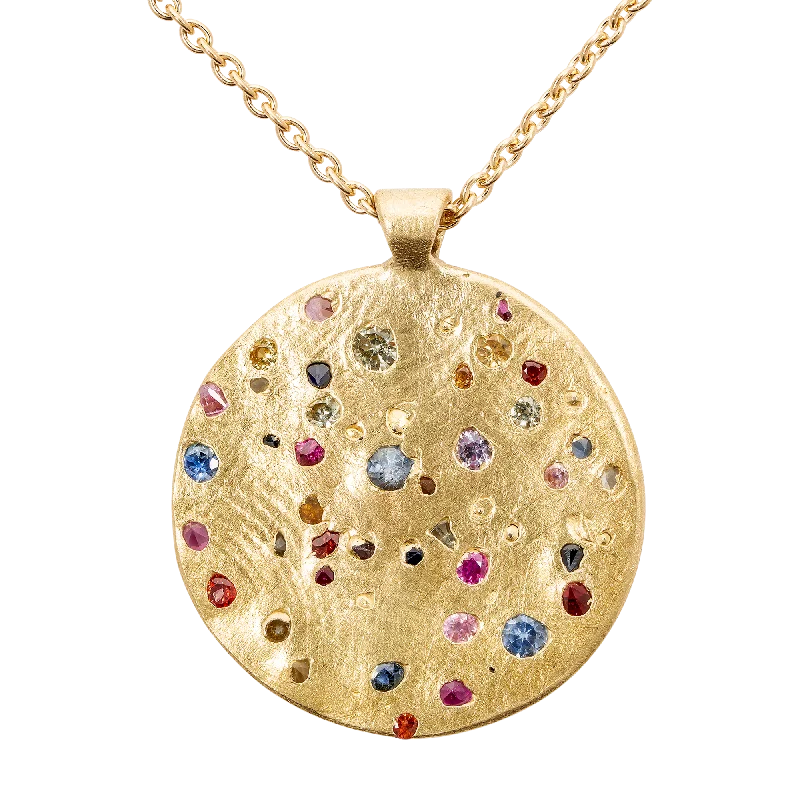 Luxury women's necklaces-Extra Large Rainbow Constellation Necklace - 9889