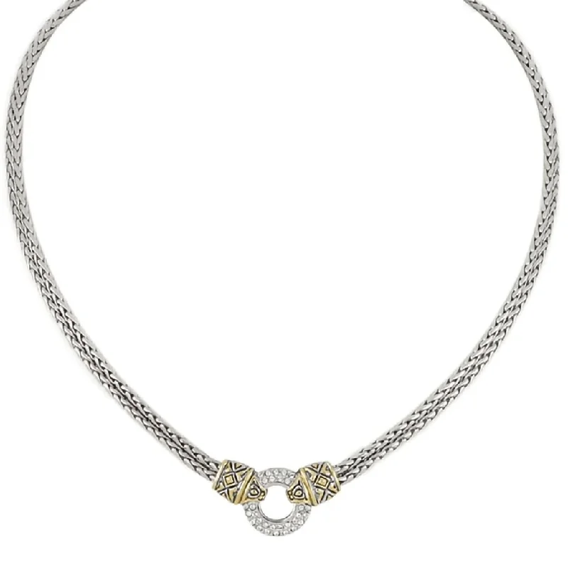 Women's custom engraving necklaces-John Medeiros : Antiqua Pavé Circle Double Strand Necklace