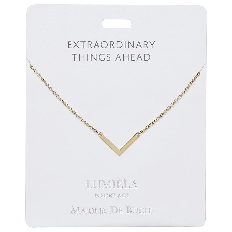 Women's choker necklaces-Lumiela Necklace: "extraordinary things ahead" - V bar