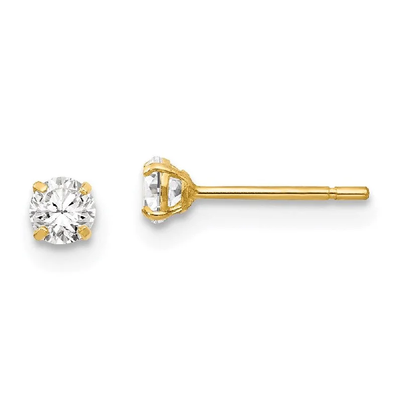 Women's luxury party earrings-Madi K Kid's 14k  CZ Stud Post Earrings