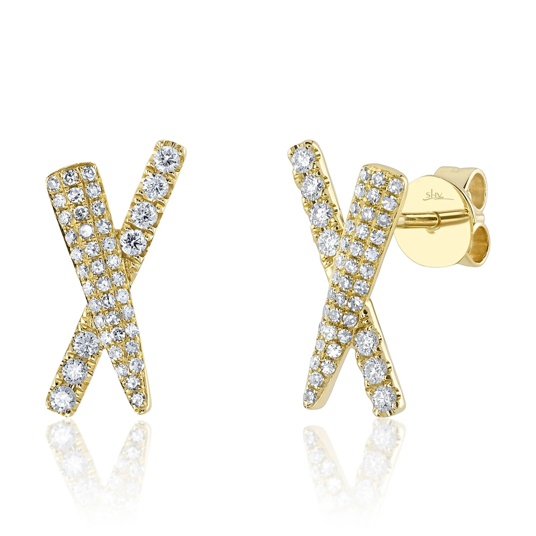 Women's evil eye earrings-14K GOLD DIAMOND ANGIE STUDS