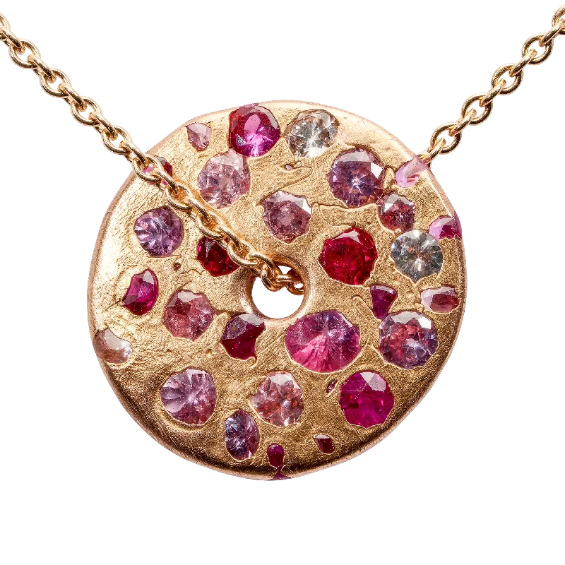 Women's zodiac necklaces-Pink Spinner Necklace in Rose - Made to Order