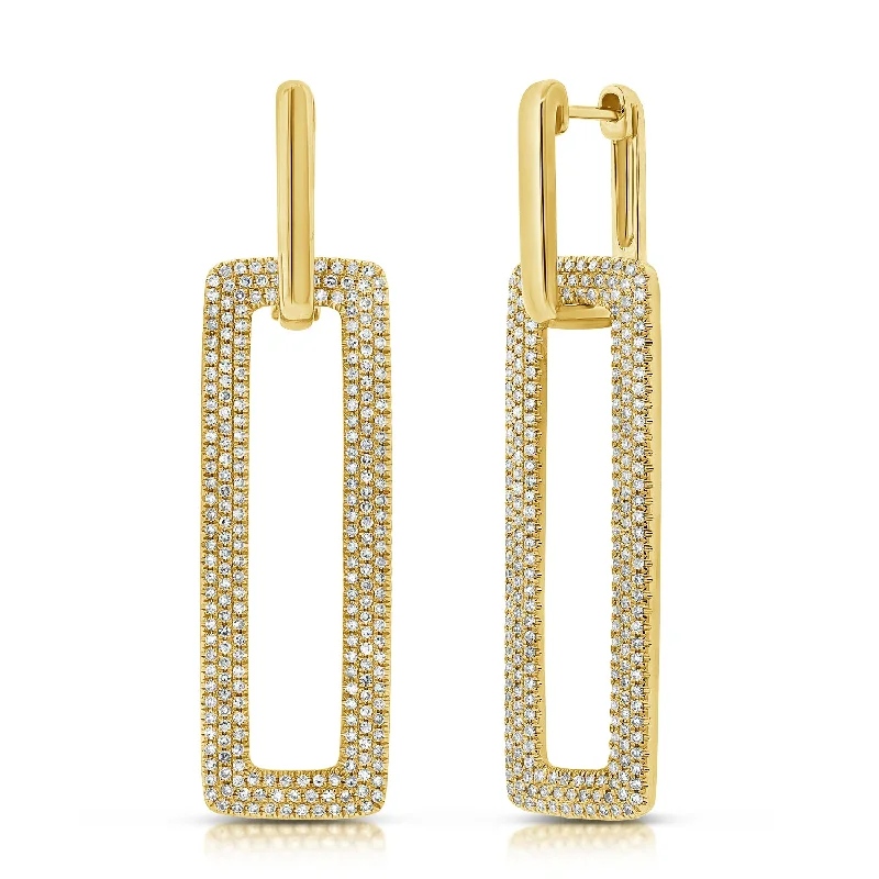 Women's star earrings-14K GOLD DIAMOND POLLY EARRINGS