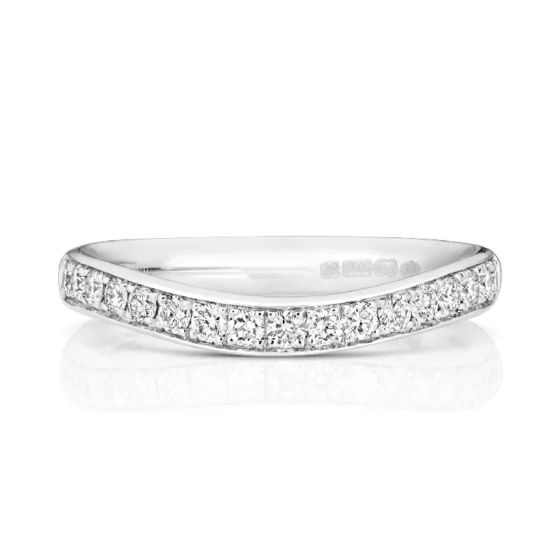 Women's silver rings-Platinum 0.35ct Diamond Wishbone Eternity Ring