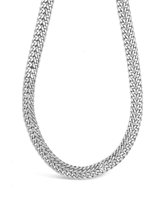 Women's personalized necklaces-Flat Link Chain Necklace [Silver]