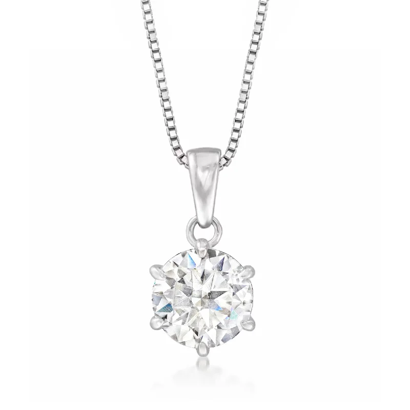 Trendy women's necklaces-Ross-Simons Moissanite Pendant Necklace in Sterling Silver