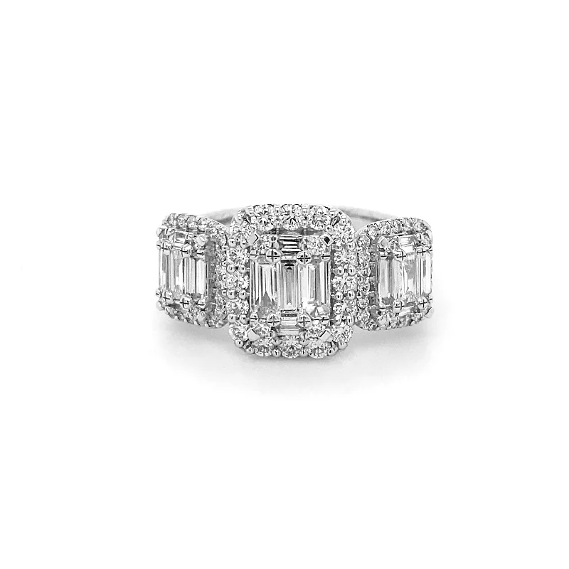 Women's exclusive rings-Platinum 1.10ct Diamond Trilogy Ring