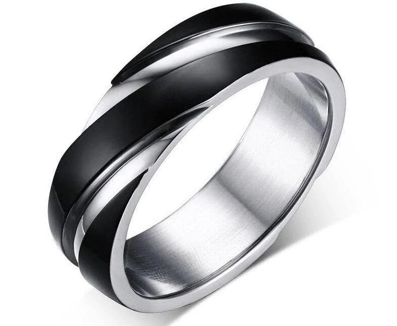 Women's platinum rings-Titanium Steel Ring Band