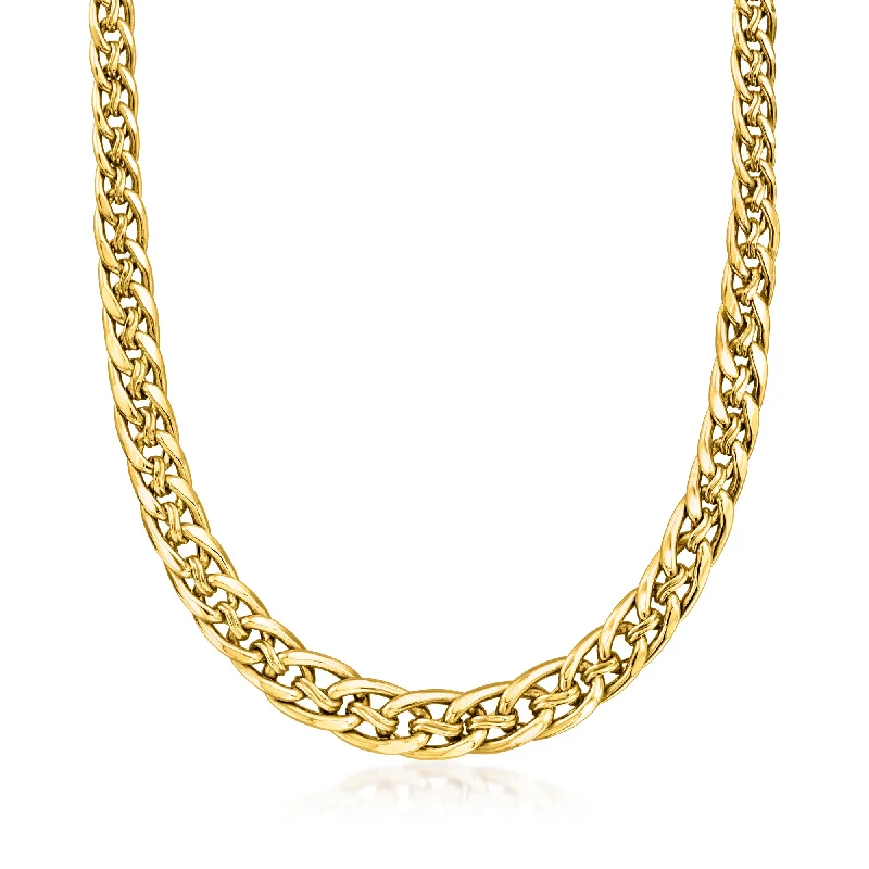 Women's crystal necklaces-Ross-Simons 14kt Yellow Gold Graduated Multi-Oval and Curb-Link Necklace