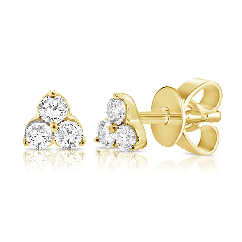 Women's limited edition earrings-14K GOLD DIAMOND HEATHER STUDS