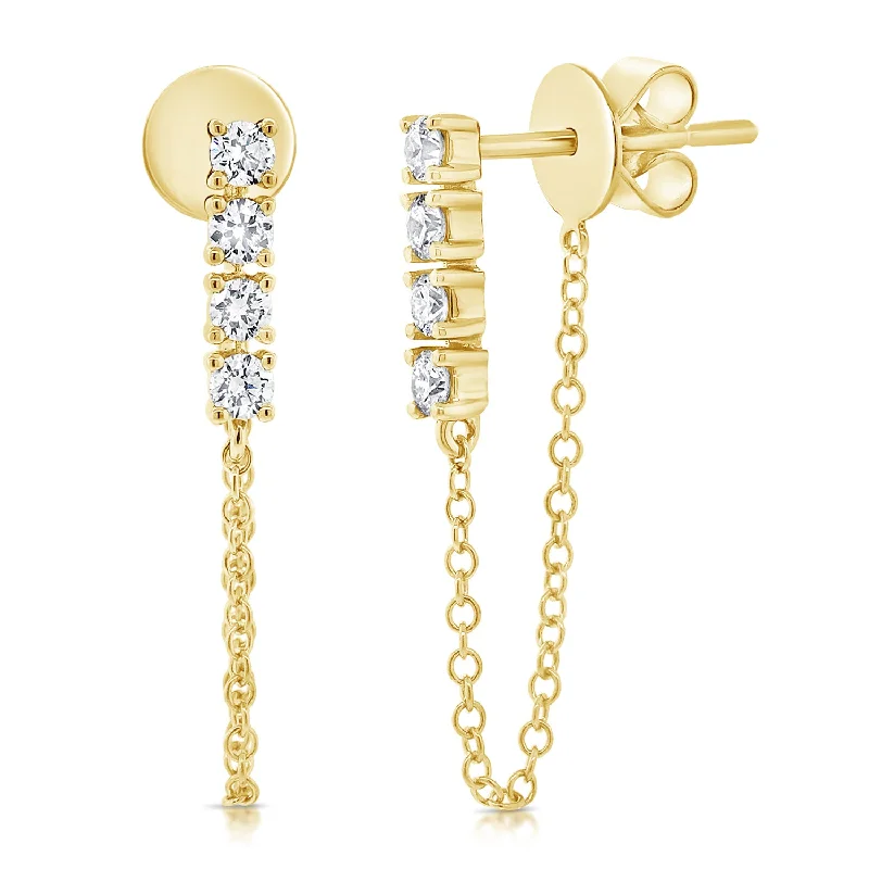 Women's lightweight earrings-14K GOLD DIAMOND ADELAIDE EARRINGS