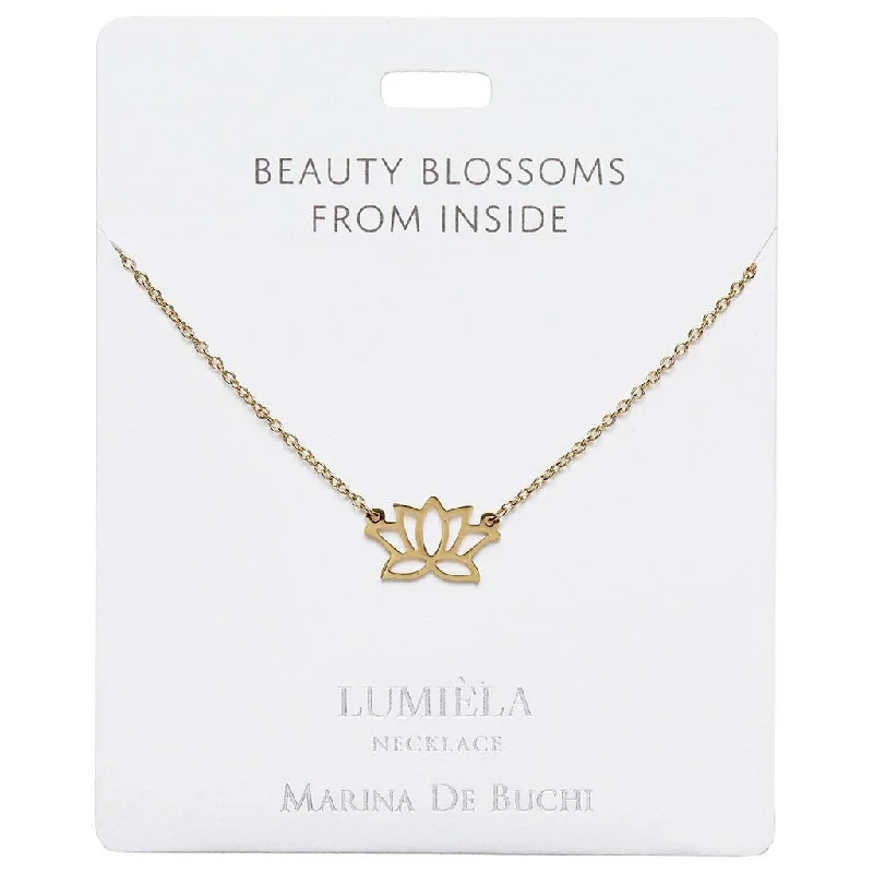 Women's short necklaces-Lumiela Necklace: "beauty blossoms from inside" -Lotus