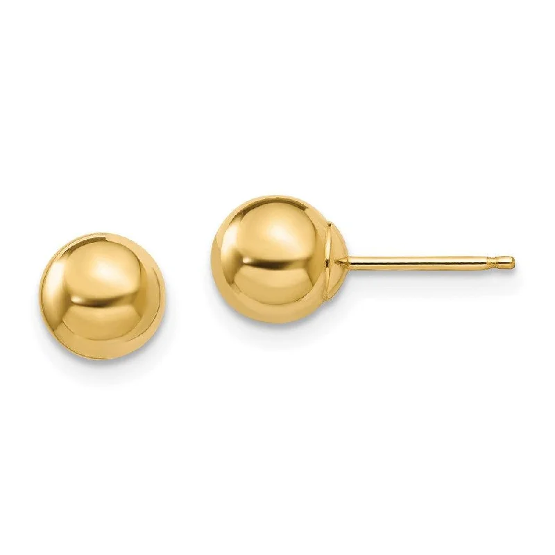 Women's threader earrings-Madi K Kid's 14k  Polished 6mm Ball Post Earrings