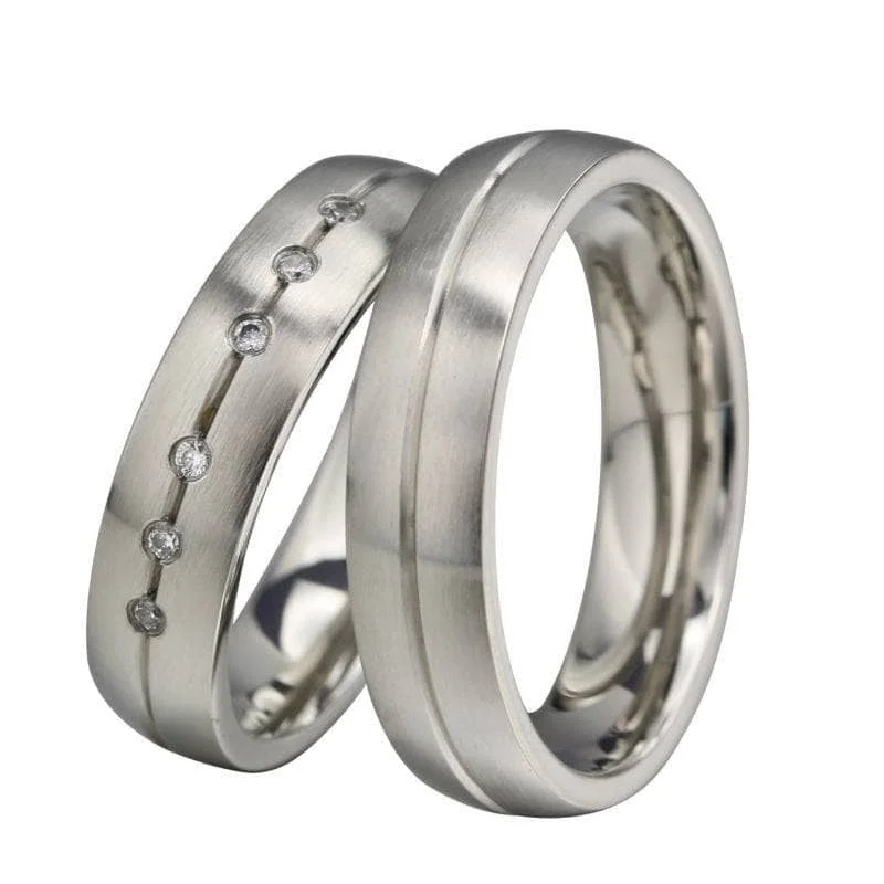 Women's stackable rings-Classic Created Diamond His And Hers Promise Ring