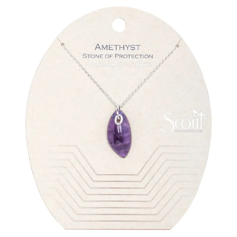 High-end women's necklaces-Scout Curated Wears : Organic Stone Necklace Amethyst/Silver - Stone of Protection